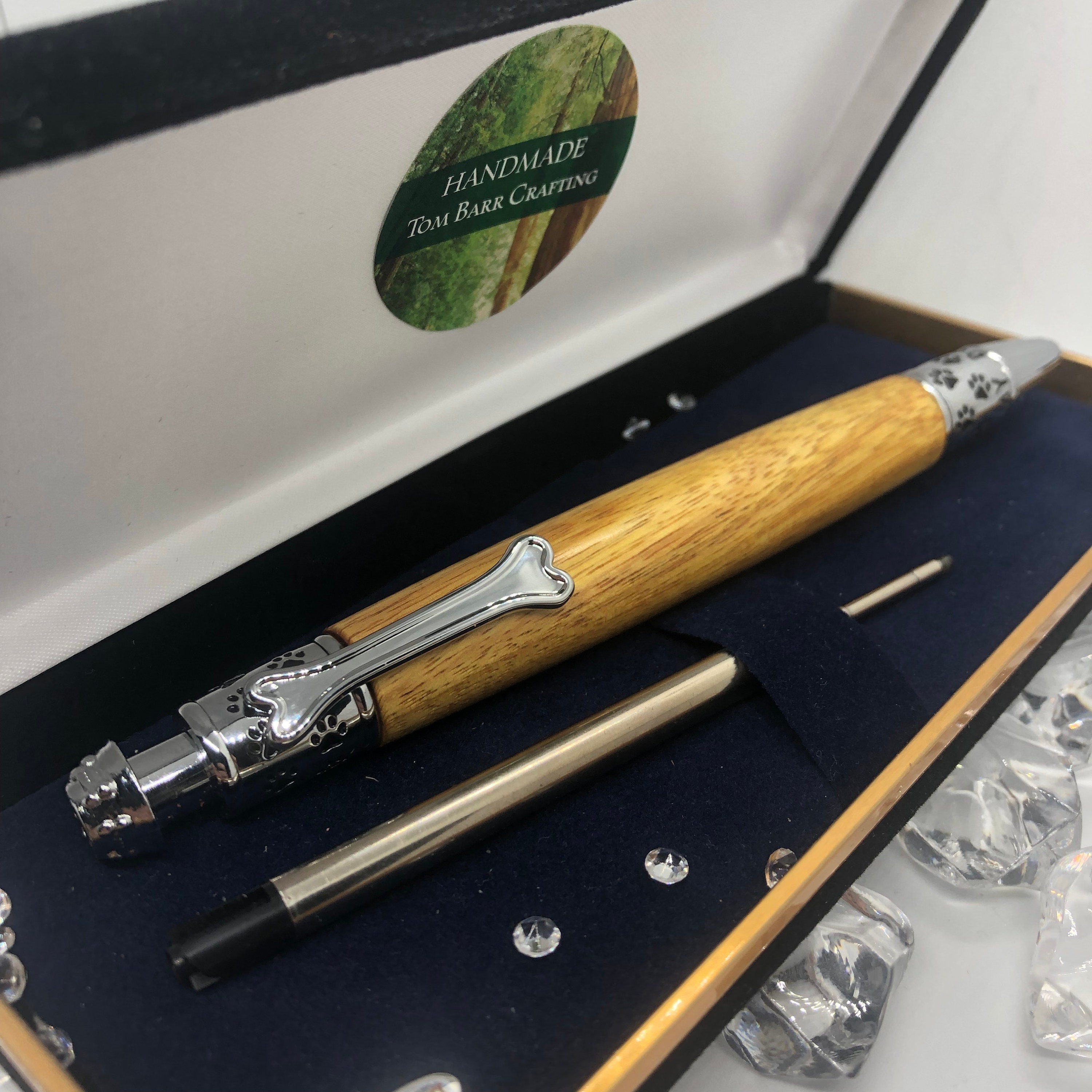 Handcrafted Ballpoint Pen Canary Wood Pen Wedding Gift Handcrafted Pen Wood  Pen Twist Pen Chrome Pen 