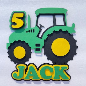 Tractor Birthday Cake Topper and/or Banner, Farm Decor, Tractor Themed Party, 3D, Tractor Decor, Boy Birthday, Farm Equipment, Personalized