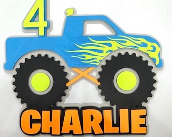 3D Monster Truck Cake Topper: Custom Birthday Party Decor