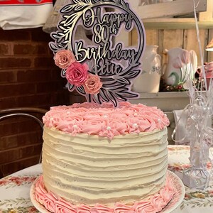 Happy Birthday Cake Topper, Cake Topper, 80th Birthday Cake Topper ...