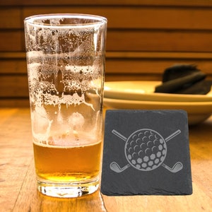 Slate Coaster Engraved With A Funny Golf Quote style 05