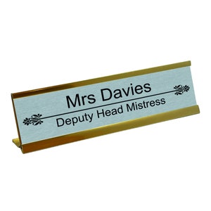 Office Desk Sign Personalised Name Plate Holder Desk Plaque With Gold Desk Stand Work Office Home Style G