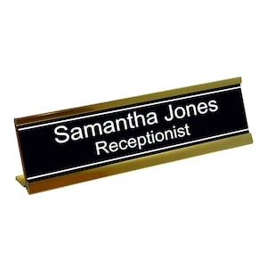 Office Desk Sign Personalised Name Plate Holder Desk Plaque With Gold Desk Stand Work Office Home Style F