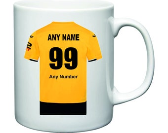 Wolves Football Club Mug Personalised With Your Own Text