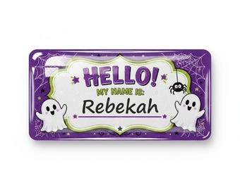 Personalised Halloween “Hello My Name Is” Name Badge – Resin Coated - 05