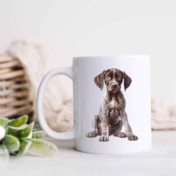 German Shorthaired Pointer Puppy Dog Coffee Mug Premium Quality Ceramic 10oz Hardwearing