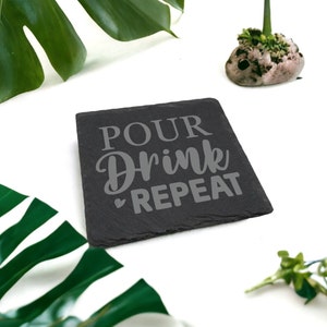 Slate Coaster Engraved With A Funny Beer Quote style 01
