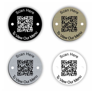 Table Discs Numbers with QR Code Information menus websites instructions 65mm