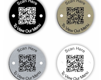 Table Discs Numbers with QR Code Information menus websites instructions 65mm