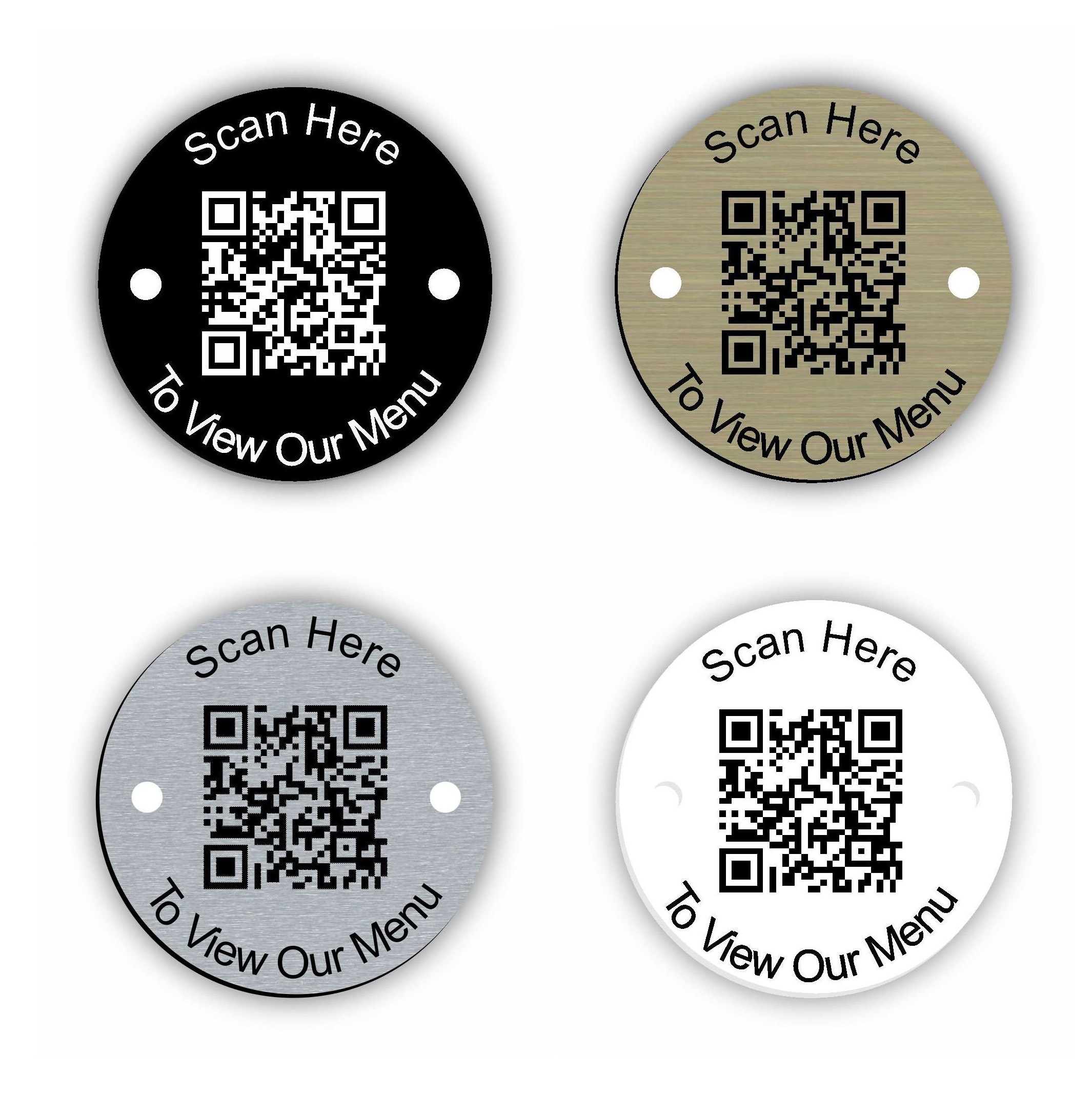 Table Discs Numbers With QR Code Information Menus Websites ...