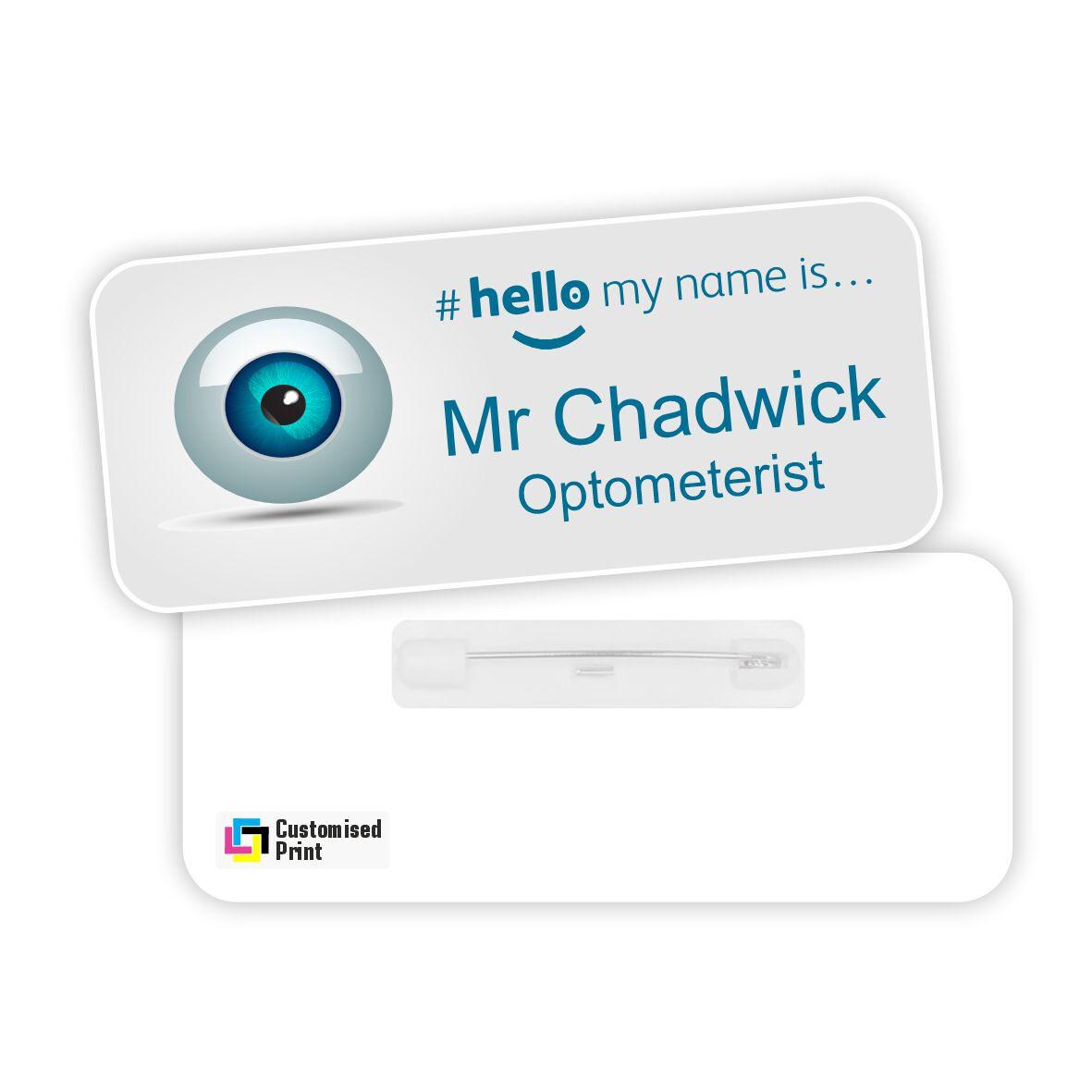 Hola mi nombre es Insignia Óptico Optometría Oftalmólogo Optometrista Estudiante Salud Oftalmológica D2