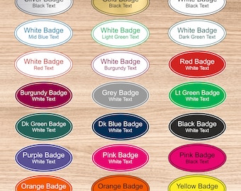 Personalised Engraved Name Badges – 65 x 32mm Oval with Keyline | Custom Name & Job Title | Multiple Colours And  Font Options
