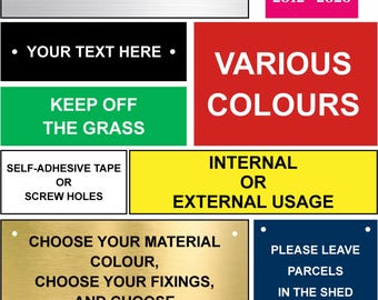 Personalised Engraved Sign – Custom Memorial Plaque, Door Name Plate, Warning Sign, Label & Notice