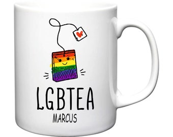 LGBT Tasse personalisierte Gay Pride lesbischen Regenbogen I Love LGBTEA