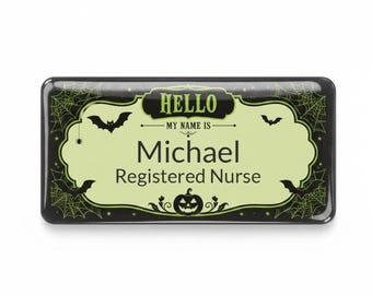 Personalised Halloween “Hello My Name Is” Name Badge – Resin Coated - 04