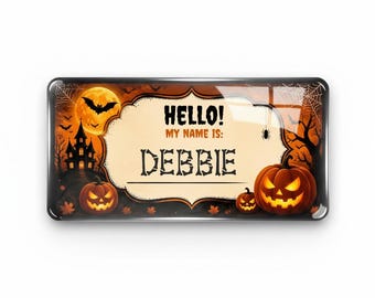 Personalised Halloween “Hello My Name Is” Name Badge – Resin Coated - 06