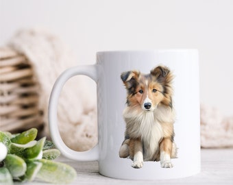 Shetland Sheepdog Puppy Dog Coffee Mug Premium Quality Ceramic 10oz Hardwearing