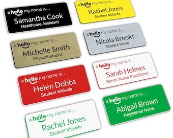 Hello My Name Is Badge 76 x 32mm student nurse midwife GP doctor healthcare assistant