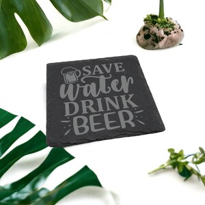 Slate Coaster Engraved With A Funny Beer Quote style 04