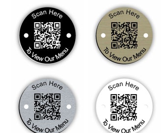 Table Discs Numbers with QR Code Information menus websites instructions 50mm