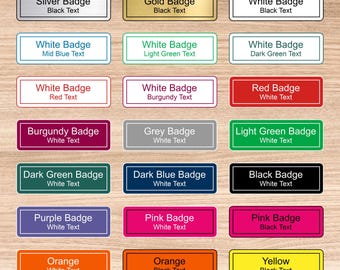 Personalised Engraved Name Badges – 76 x 25mm with Keyline | Custom Name & Job Title | Multiple Colours And  Font Options