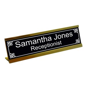 Office Desk Sign Personalised Name Plate Holder Desk Plaque With Gold Desk Stand Work Office Home Style D