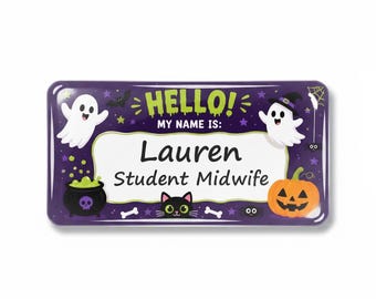 Personalised Halloween “Hello My Name Is” Name Badge – Resin Coated - 07