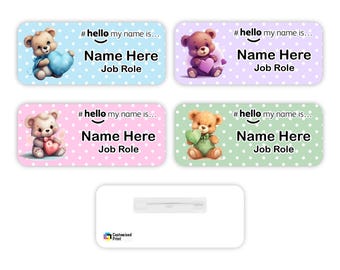 Hello My Name Is Badge Student Nurse Midwife Doctor Hospital General Practitioner Nursery school preschool 76 x 32mm Polka Dot 02