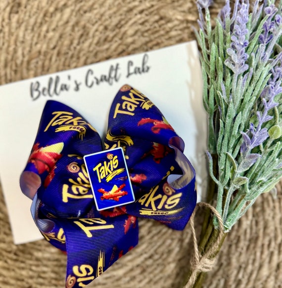 Oversized Hot Chip Hair Bow: Spicy Snack Lover Accessory