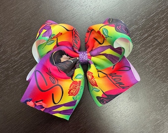 Bidi Bidi Bom Bom Singer Boutique Hair Bow, Vibrant Pop Star Fan Bow, Selena Inspired Music Hair Clip, Latina Icon Fan Gift