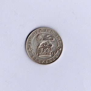 Moneda de seis peniques de plata de 925 de 1913 del rey Jorge V, regalo de boda coleccionable, ficha de seis peniques de la suerte