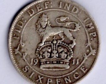 銀貨6ペンス ジョージ5世 1911年～1936年発行のコイン - Etsy 日本