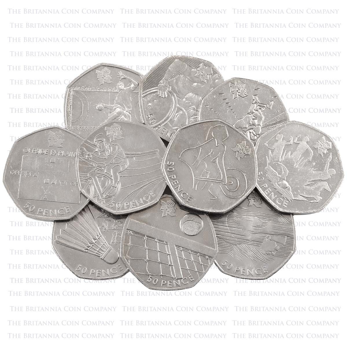 2011 Royal Mint London Fifty Pence Olympics Coin 50p Circulated Coins (Choose your design)