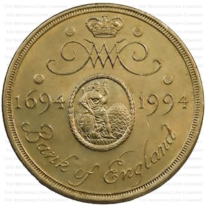 1994 Bank of England Two Pound Coin 300th Anniversary Royal Mint Circulated UK Two Pound Coins