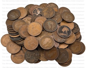 1kg of Unsorted British Copper Pennies Variety of Different King's & Queen's Ideal Coin Craft Starting Pack or Decoration!