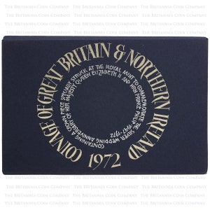 Colección anual de 7 monedas conmemorativas del Reino Unido de 1972. Colección de monedas de la Royal Mint. ¡Ideal como regalo! Medallón de colección, aniversario, cumpleaños.