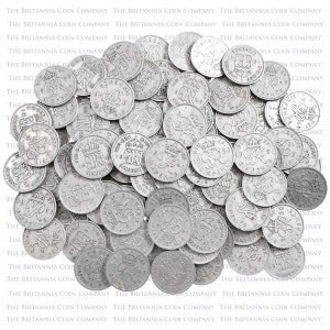 100 x 1947-1951 King George VI British Sixpences Variety of Dates Ideal Coin Craft Starting Pack, Decoration or Jewellery Making!