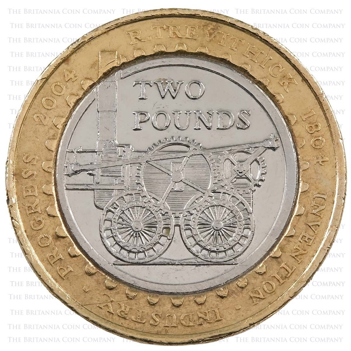 Pièce de deux livres pour locomotive à vapeur de la Monnaie royale, mise en circulation au Royaume-Uni, 2004