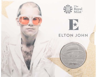 2020 Elton John 5 Pound Crown Brilliant Uncirculated Coin Royal Mint Music Legends