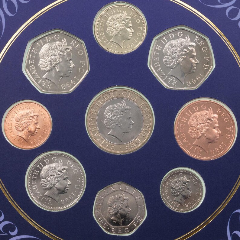 1998 UK Brilliant Uncirculated Annual Coin Collection Set Royal Mint ...