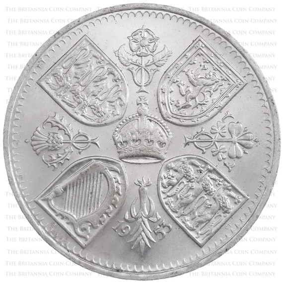 1953 Elizabeth II Crown 戴冠式記念硬貨5シリング 1953 Queen Elizabeth II Coronation Crown Royal Mint 5 Shilling