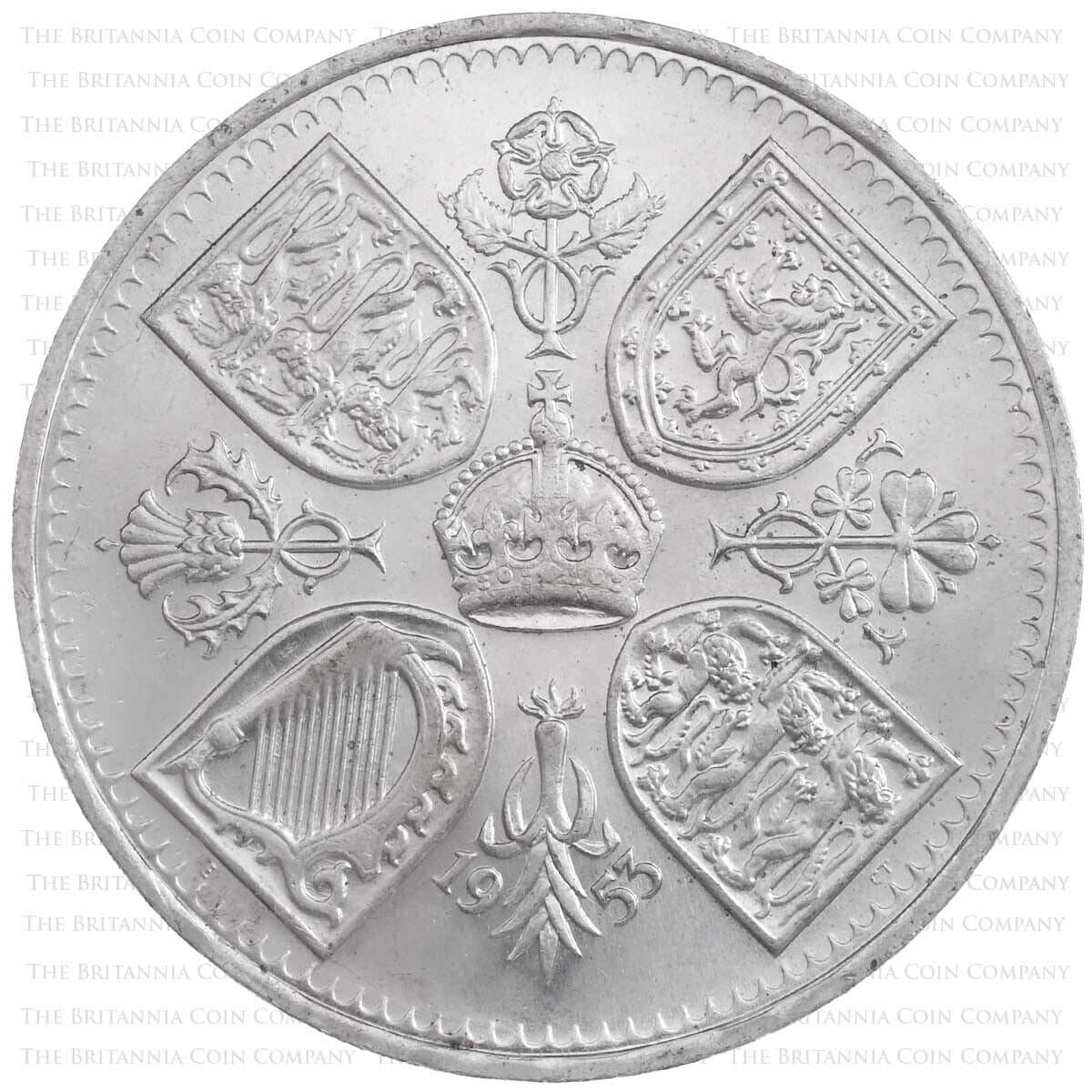 Crown II Elizabeth 1953 戴冠式記念硬貨5シリング 5 Five Commemorative Crown Coronation II Elizabeth Queen 1953 コレクション