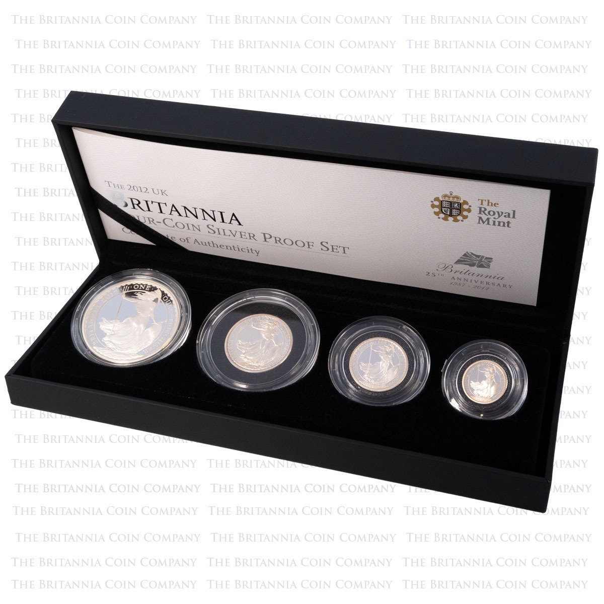 貨幣 2012  Mint Britannia Four Coin 2012 United Kingdom Royal Mint Four-Coin Silver Britannia