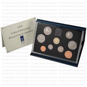1992 Royal Mint UK 9 Coin Set Coin Collectors Annual Proof Coin Set Ideal Gift! Coin Collection Perfect Presents