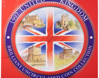 Ensemble de la collection annuelle de pièces de monnaie hors circulation brillantes du Royaume-Uni 1997 Royal Mint