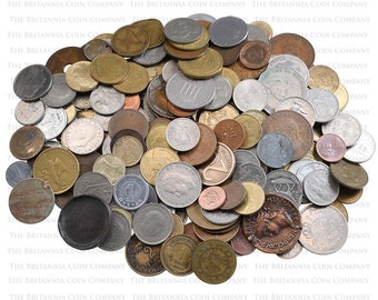 1kg of Unsorted Mixed World Coins Old/ New - Variety of Different King&#39;s & Queen&#39;s Ideal Coin Craft Starting Pack or Decoration!