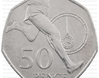 1980年 50ペンス硬貨 - エリザベス2世女王 - オリジナルヴィンテージ