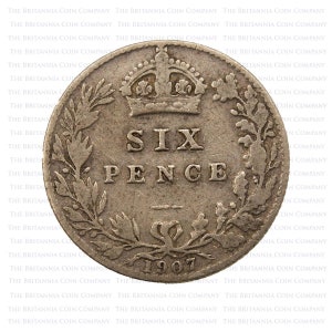 1907 King Edward VII .925 Silver Sixpence Coin Collect Bridal Gift Lucky Sixpenny Wedding Presents Token