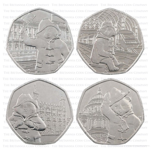 Paddington Bear 50p Coin Royal Mint Fifty Pence Circulated 50p Coins Christmas Gift Birthday Presents Coin Collection (Choose your design)