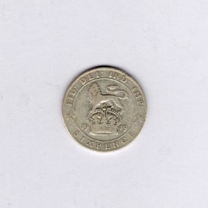 1919 King George V .925 Silver Sixpence Coin Collect Bridal Gift Lucky Sixpenny Wedding Presents Token